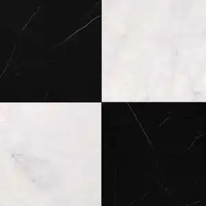 Avalon, Black Polished Checkerboard Pattern Marble Tile
