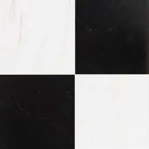 Bianco Dolomiti Classic, Black Honed Checkerboard Pattern Marble