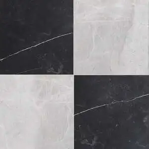Black, Avalanche Honed Checkerboard Pattern Marble Tile