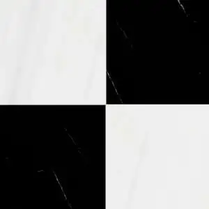 Bianco Dolomiti Classic, Black Polished Checkerboard Pattern
