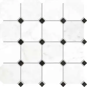 White Octagon/Black Dot Mosaic