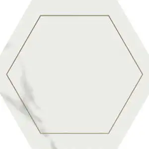 White Hex w/Gold Accent