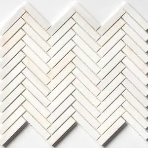 Confetti Honed Herringbone 5/8x3 Marble Mosaic