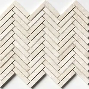 Delano Honed Herringbone 5/8x3 Marble Mosaic