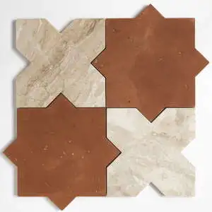Diana Royal, Rustic Terracotta Honed Crocelle Marble Mosaic