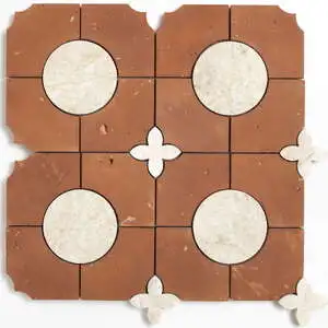 Diana Royal, Rustic Terracotta Honed Bocciolo Marble Mosaic