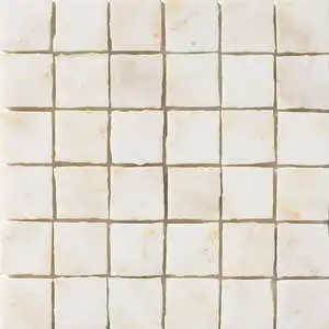 Calacatta Amber Honed Hand Clipped Marble Mosaic