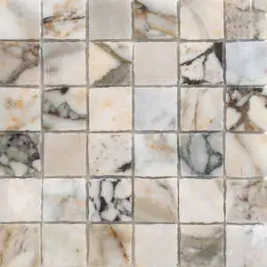 Calacatta Green Honed Hand Clipped Marble Mosaic