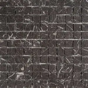 Iris Black Honed Hand Clipped 1x1 Marble Mosaic