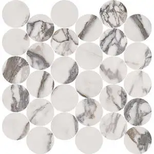 Arabescato Circle Mosaic
