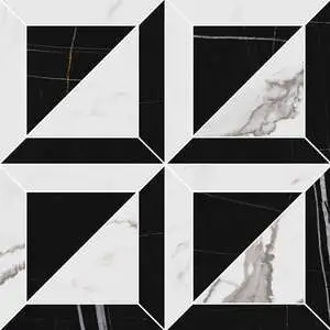 Statuario and Sahara Noir Mosaic Mix