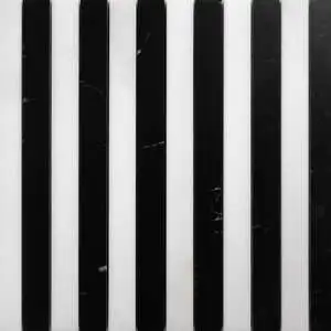 Black, Thassos Honed Mod Stripes Marble Mosaic