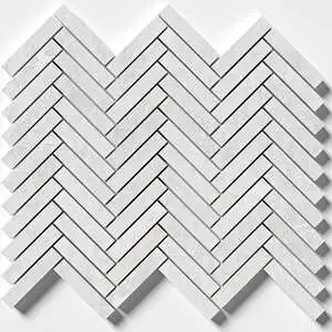 Iceberg Honed Herringbone 5/8x3 Marble Mosaic