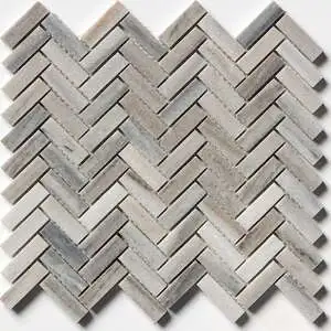 Skyline Honed Herringbone 5/8x3 Marble Mosaic