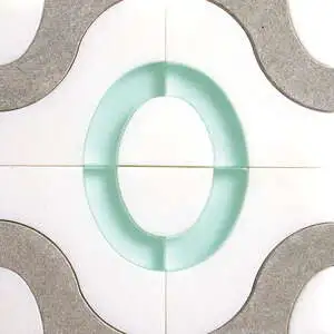 Thassos, Bateig Blue, Aegean Honed Calypso Waterjet Marble Mosai Thassos, Bateig Blue, Aegean Honed Calypso Waterjet Marble Mosai