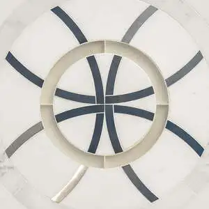 Thassos, Calacatta, Pura, Stainless Stee Honed Caymus Waterjet