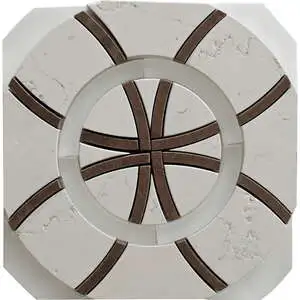 Biancone, Cacia Bruno, Pura Honed Caymus Waterjet Marble Mosaic