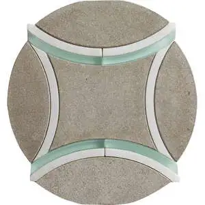 Thassos, Bateig Blue, Aegean Honed Helios Waterjet Marble Mosaic