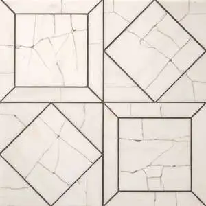 Bianco Dolomiti Honed Palazzo Li Antica Marble Mosaic