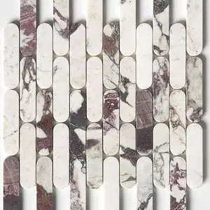 Calacatta Viola Honed Pill Marble Mosaic