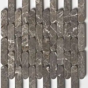 Silver Drop Honed Pill Marble Mosaic
