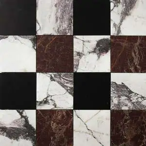 Black, Calacatta Viola, Red Bordeaux Honed 4x4 Marble Mosaic