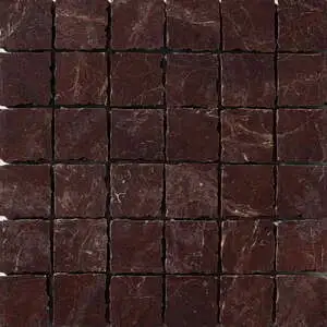 Red Bordeaux Honed Hand Clipped Marble Mosaic Red Bordeaux Honed Hand Clipped Marble Mosaic