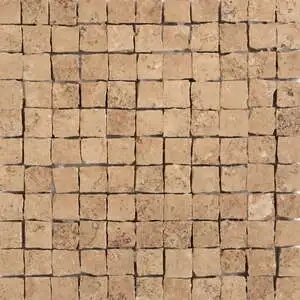 Scabas Red Honed Hand Clipped 1x1 Travertine Mosaic Scabas Red Honed Hand Clipped 1x1 Travertine Mosaic