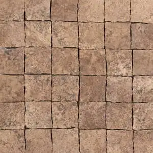 Scabas Red Honed Hand Clipped 2x2 Travertine Mosaic