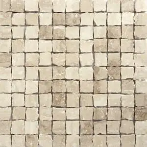 Roman Honed Hand Clipped 1x1 Travertine Mosaic