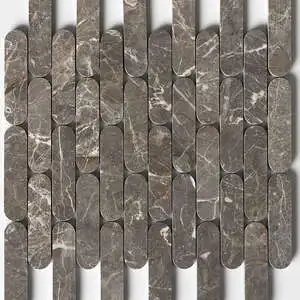 Silver Drop Honed Pill Marble Mosaic