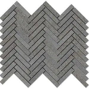 Octavia Grey Herringbone 5/8x3 Porcelain Mosaic