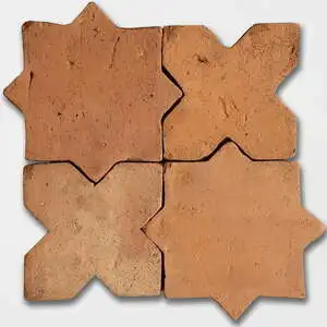 Cotto Med Matte Star And Cross Pattern Terracotta Tile