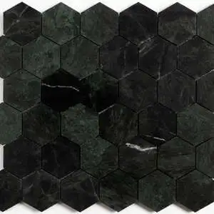 Verde Lucia Honed Hexagon 2 Marble Mosaic