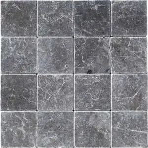 Iris Black Tumbled Marble Tile