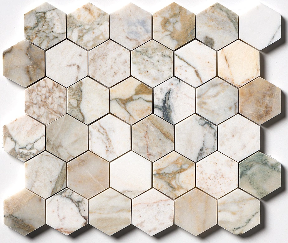 Calacatta Green Honed Hexagon 2 Marble Mosaic
