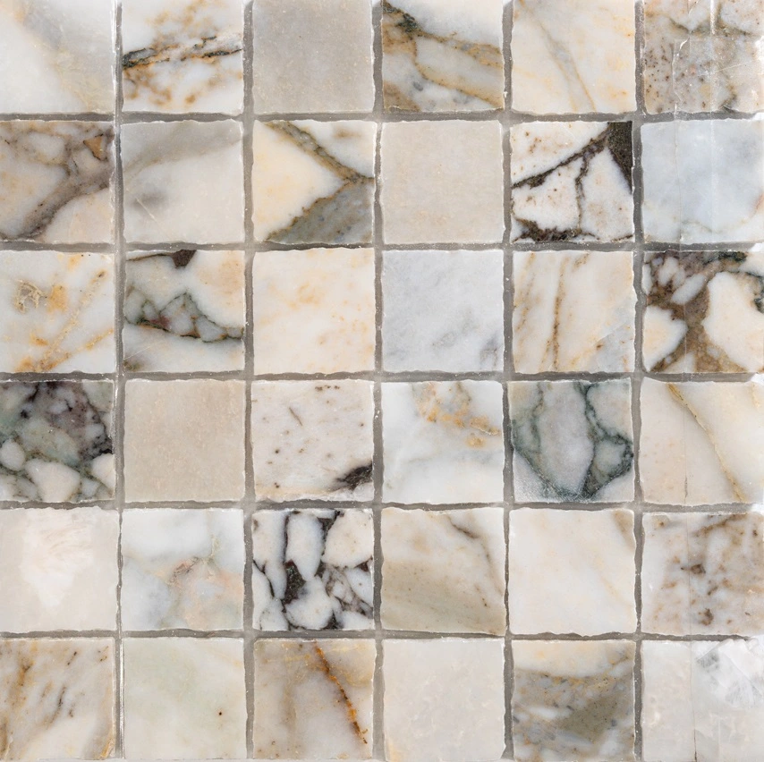 Calacatta Green Honed Hand Clipped Marble Mosaic