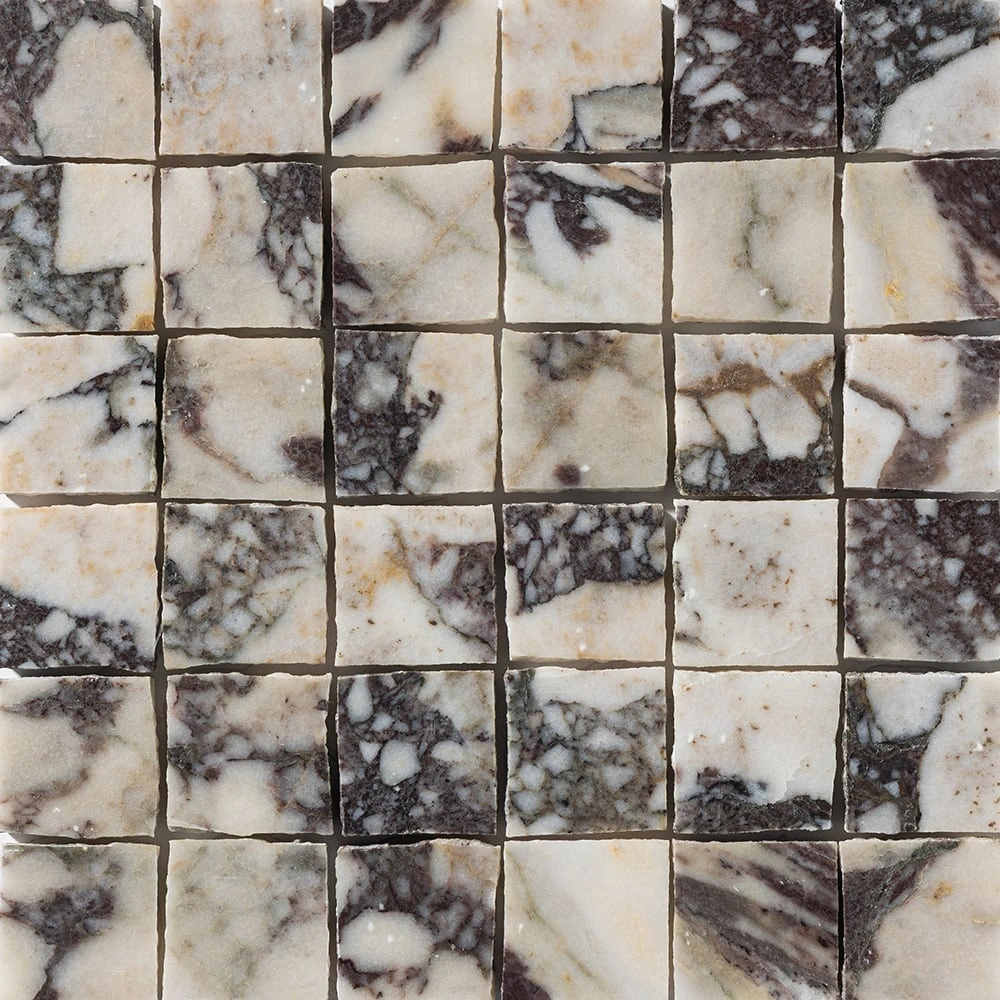 Calacatta Viola Honed Hand Clipped Marble Mosaic