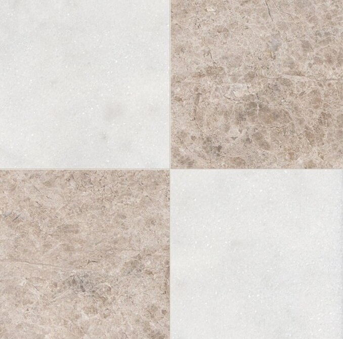 Glacier, Silver Shadow Honed Checkerboard Pattern Marble Tile - marble ...