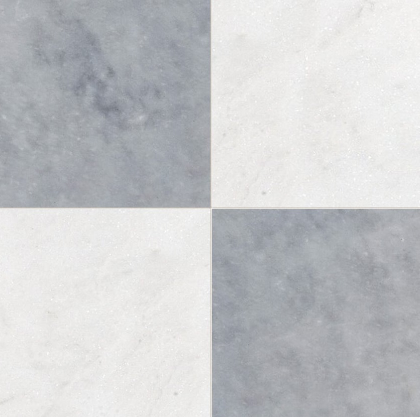 Allure, Glacier Honed Checkerboard Pattern Marble Tile - marble tile ...