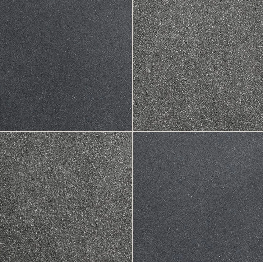 Absolute Black Extra Flamed Checkerboard Pattern Granite Tile