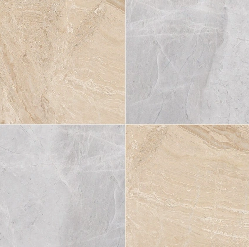 Diana Royal, Avalanche Honed Checkerboard Pattern Marble Tile