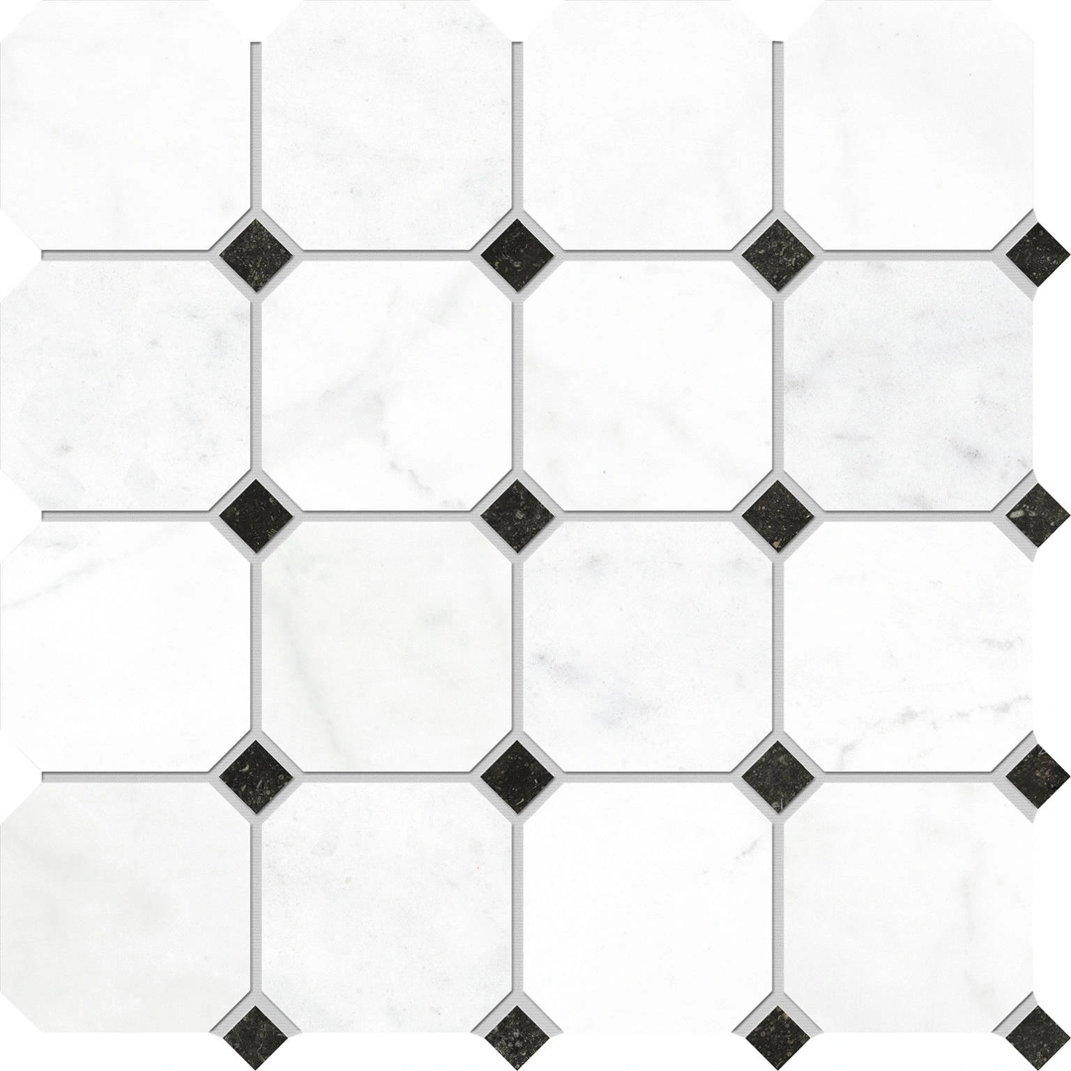White Octagon/Black Dot Mosaic