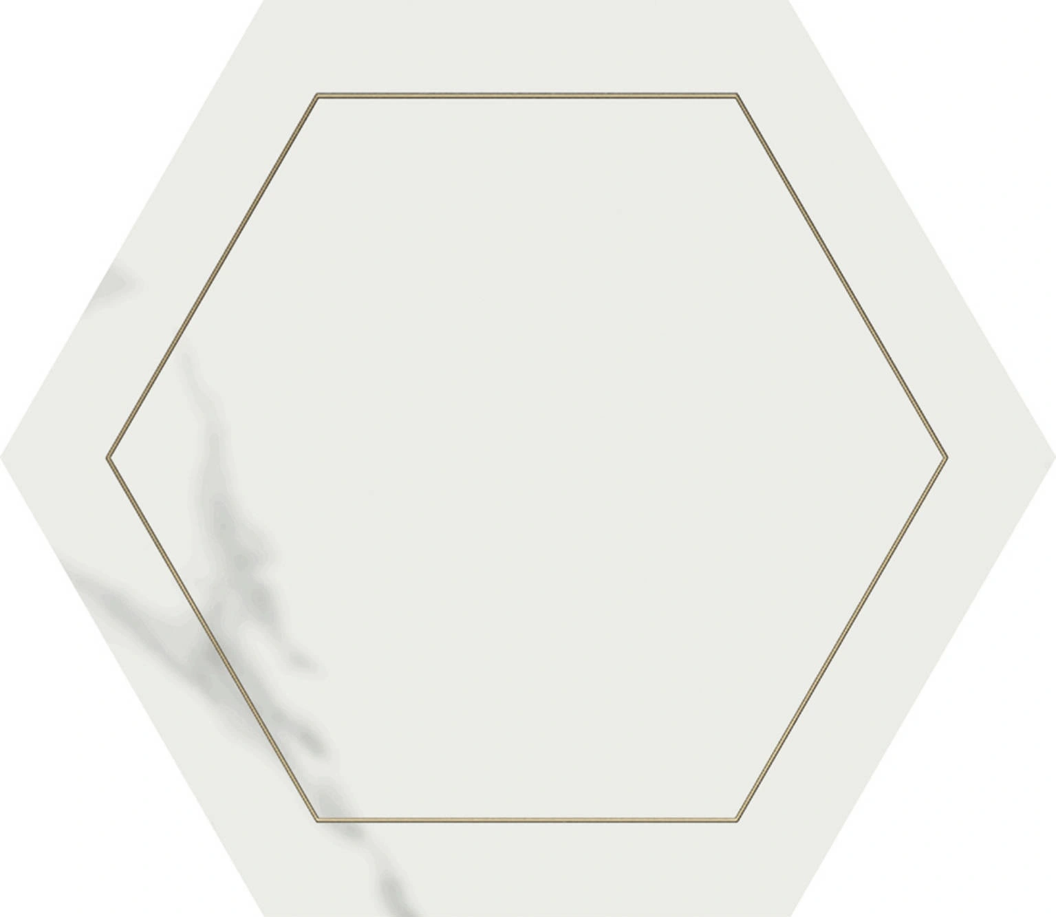 White Hex w/Gold Accent