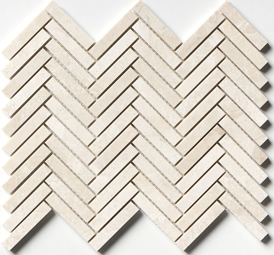 Delano Honed Herringbone 5/8x3 Marble Mosaic