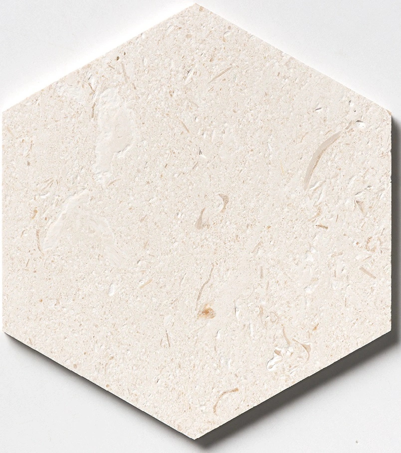 Desert Path Brushed Hexagon Limestone Mosaic