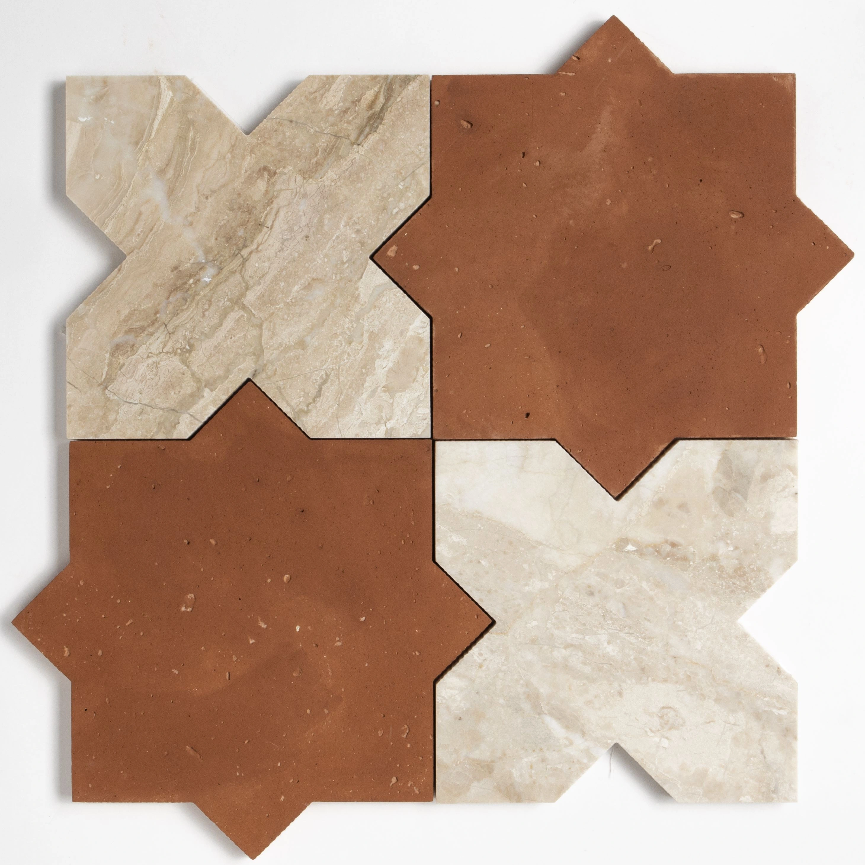 Diana Royal, Rustic Terracotta Honed Crocelle Marble Mosaic
