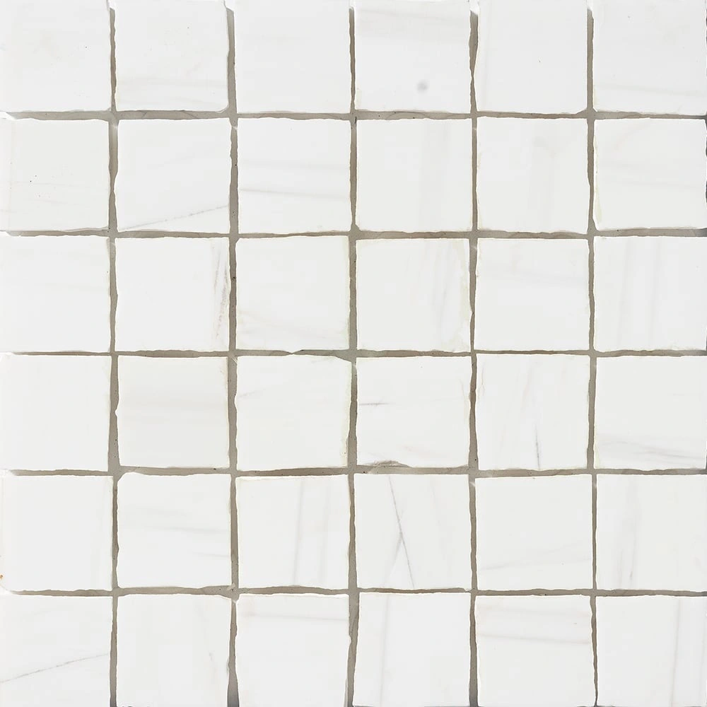 Bianco Dolomiti Honed Hand Clipped Marble Mosaic Bianco Dolomiti Honed Hand Clipped Marble Mosaic