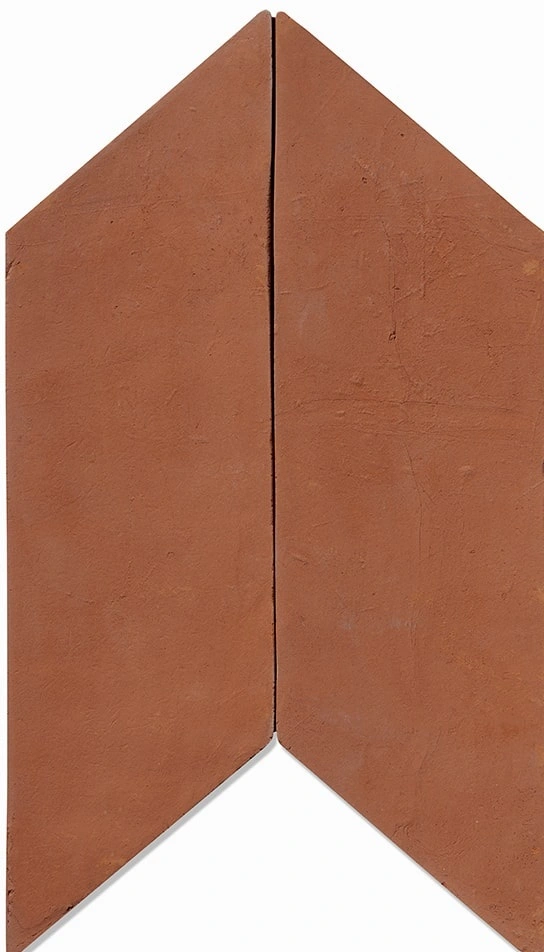 Hand Made Matte Chevron Terracotta Tile
