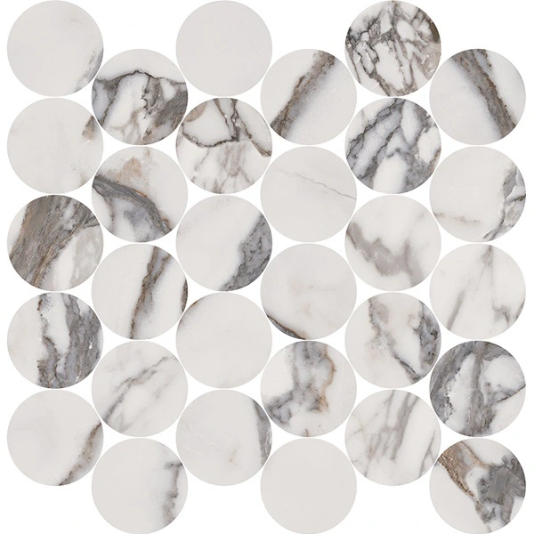 Arabescato Circle Mosaic